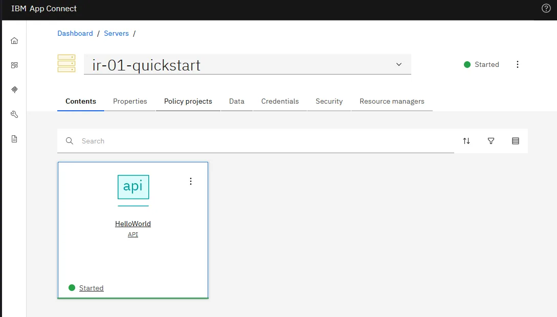 ir-01-quickstart contents, HelloWorld API