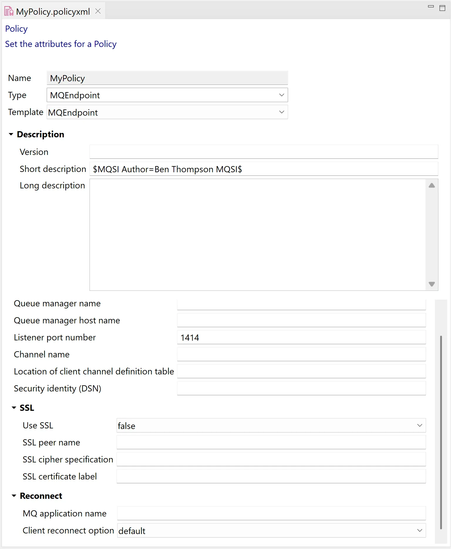 mq endpoint policy