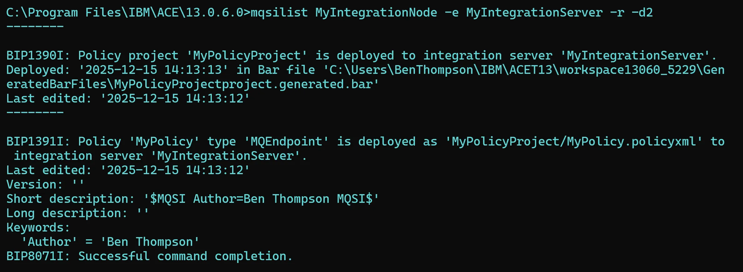 policy keywords cli